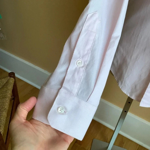 ZARA Pink Textured Button Down Shirt Size M Slim Fit - Picture 7 of 15